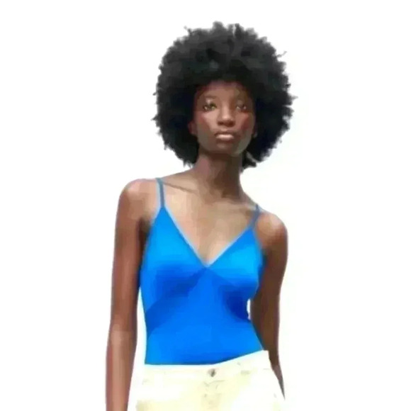 ZARA BLUE STRETCHY BODY SUIT  SIZE SMALL - Picture 1 of 8